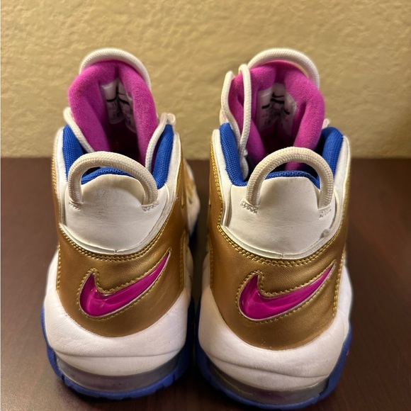 Nike Uptempo Sneakers with Gold and Blue Accents - Picture 3 of 9